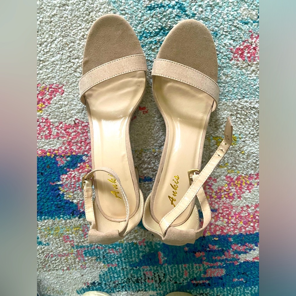 Ankis Nude Heels for Women Open toe